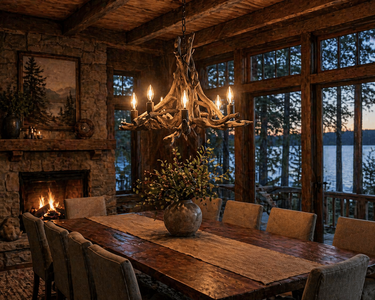 5 light Driftwood Chandelier