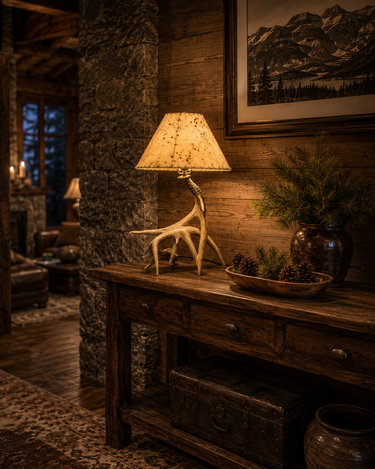 2 Antler Real Whitetail Antler Table Lamp