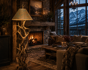 Mule Deer Antler Floor Lamp