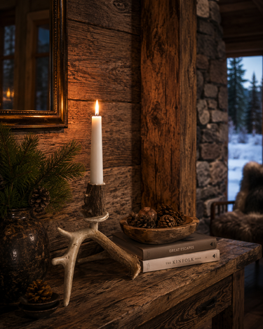 Single Candle Antler Candleholder