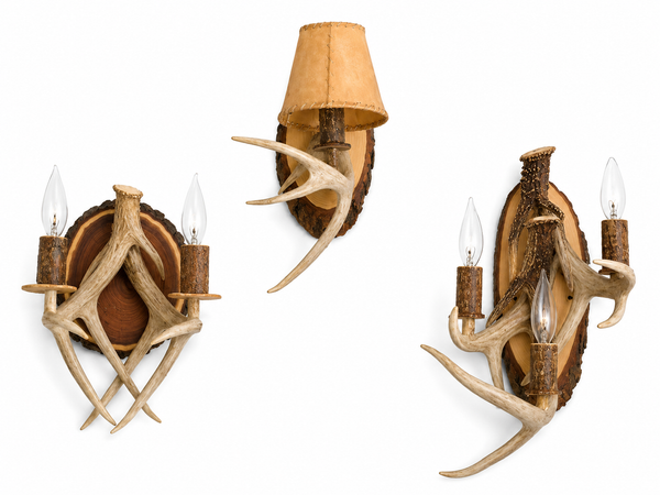 Triple Antler Wall Sconce