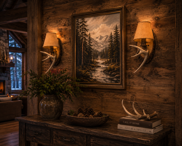 Double Antler Wall Sconce