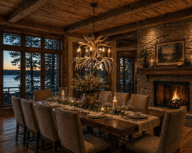 Eight light Tamarack Whitetail Antler Chandelier Inverted Antler