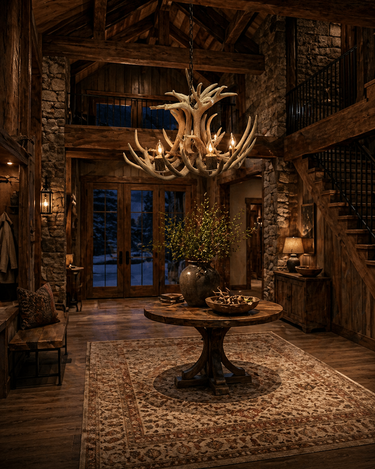 Six Light Whitetail "Tamarack" Antler Chandelier