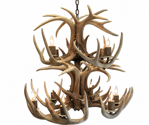 "Chief" Two Tier Whitetail Antler Chandelier