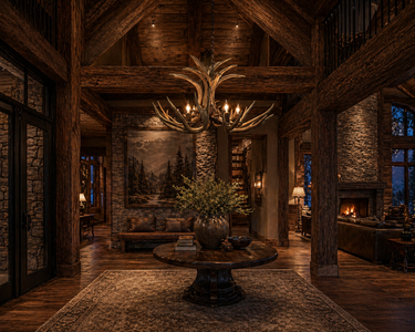 Six Light Mule Deer "Tamarack" Antler Chandelier