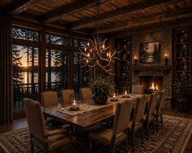 Eight Light "Fireball" Mule Deer Antler Chandelier