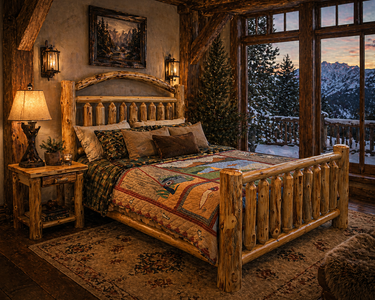 Rustic White Cedar Regular Size Beds