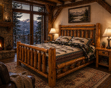 Stained White Cedar Full/Twin Sized Bed