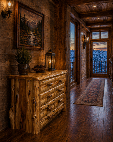 Rustic White Cedar Half Log Style Dresser