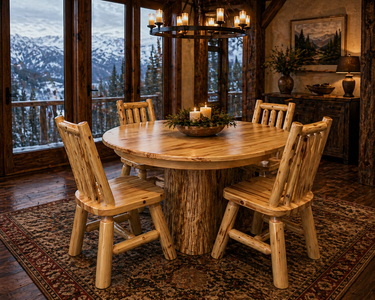 White Cedar Stump Table Set