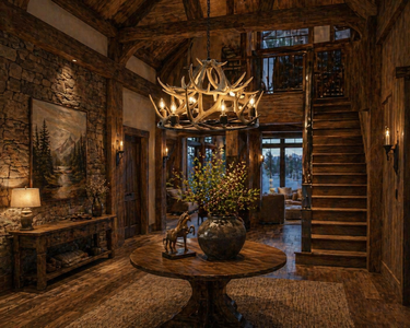 6 Light Whitetail Wagon Wheel Antler Chandelier