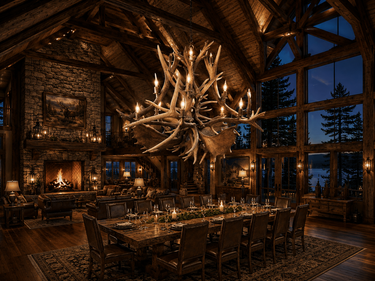 Mammoth Moose And Elk Antler Chandelier